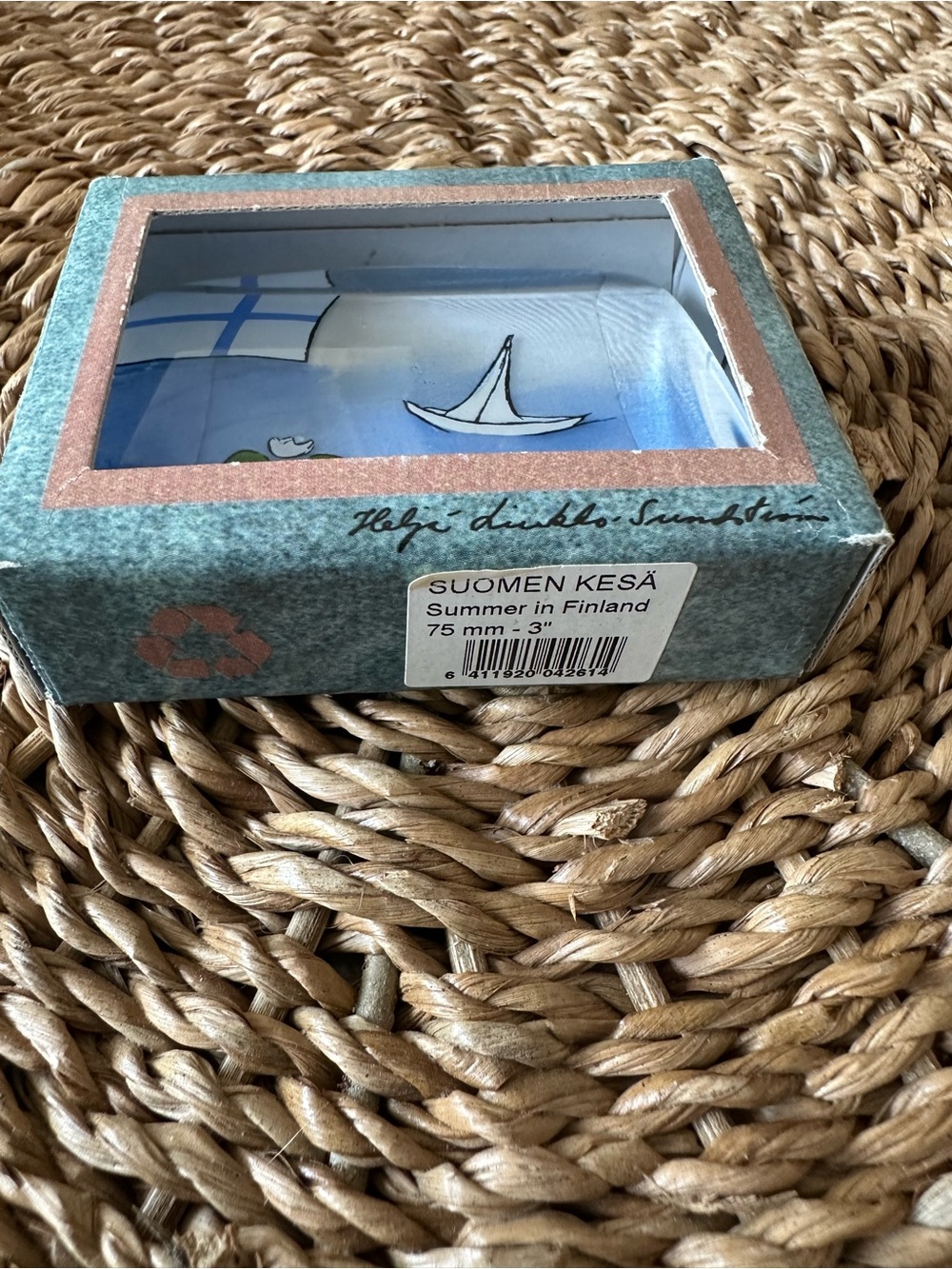 Ittala Summer In Finland Glass Card Paperweight Signed Helja Liukko Sundstrom - Picture 6 of 6